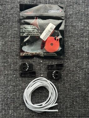 HOMAR No Tie Lock Shoelaces Reflective White Elastic Lace Set